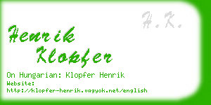 henrik klopfer business card